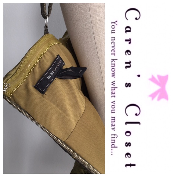 BCBGMAXAZRIA Gold Ruched Mini Cocktail Dress - Picture 8 of 8